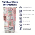 20oz Stainless Steel Tumbler Double Wall Insulated with Cute Sticker for Education Print Design - a Perfect Gift.