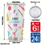 20oz Stainless Steel Tumbler Double Wall Insulated with Fun Stationery Print- a Perfect Gift.
