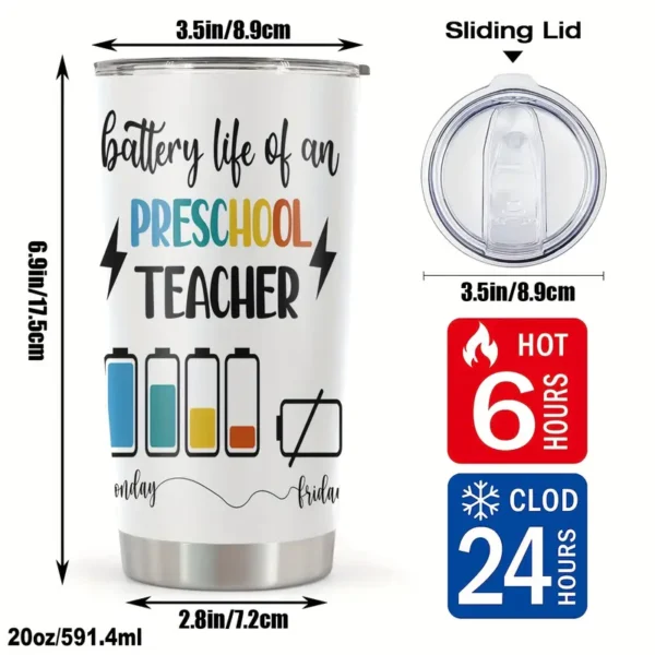20oz Stainless Steel Tumbler Double Wall Insulated with "Funny Charging Print" Design - a Perfect Gift.