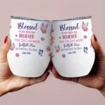 12oz Stainless Steel Coffee Mug with Lid - Printed with Bible Verses Design - Ideal gift.