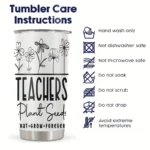 20oz Stainless Steel Tumbler Double Wall Insulated with "Teacher Plant Seeds" Design - a Perfect Gift.