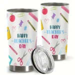 20oz Stainless Steel Tumbler Double Wall Insulated with Fun Stationery Print- a Perfect Gift.