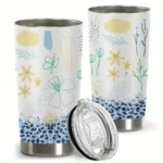 20oz Stainless Steel Tumbler Double Wall Insulated with Cute Floral & Ditsy Wildflower Print Design - a Perfect Gift.