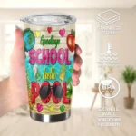 20oz Stainless Steel Tumbler Double Wall Insulated with Goodbye School Hello Pool Design - a Perfect Gift.